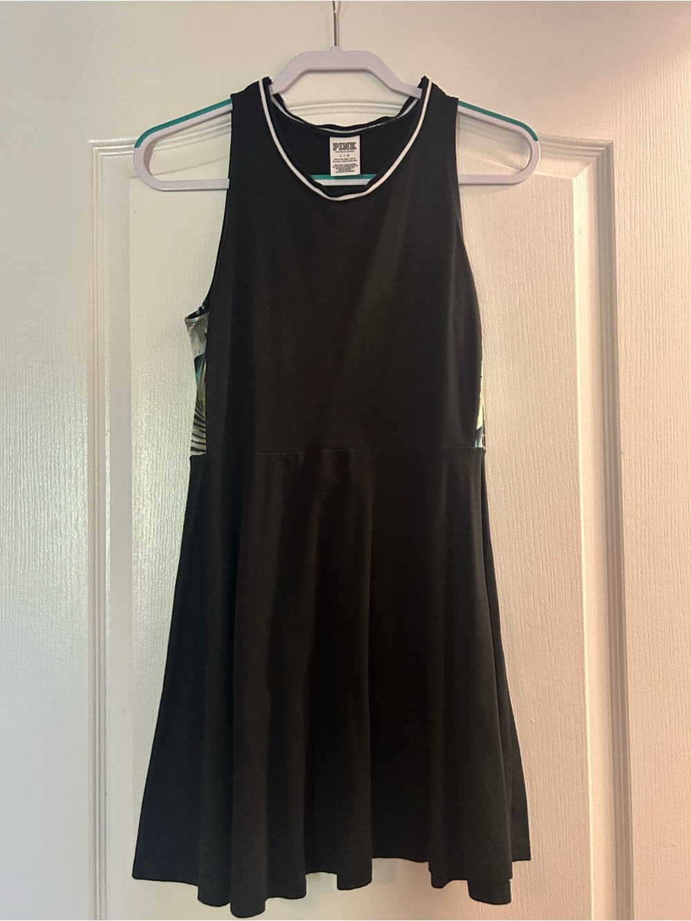 PINK Victoria's Secret Black Tank Dress with White Neck Trim